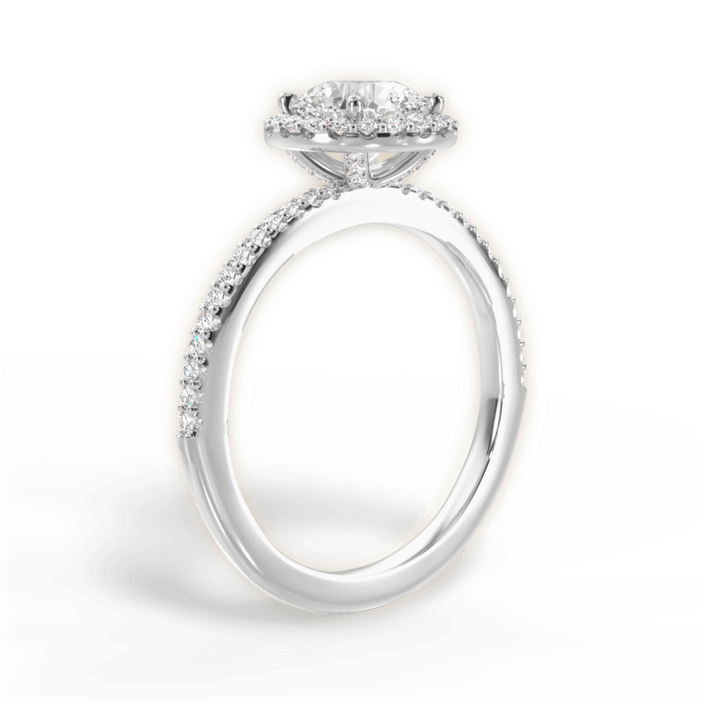 Joanne Round Cut Lab Grown Diamond Platinum Engagement Ring - View 3