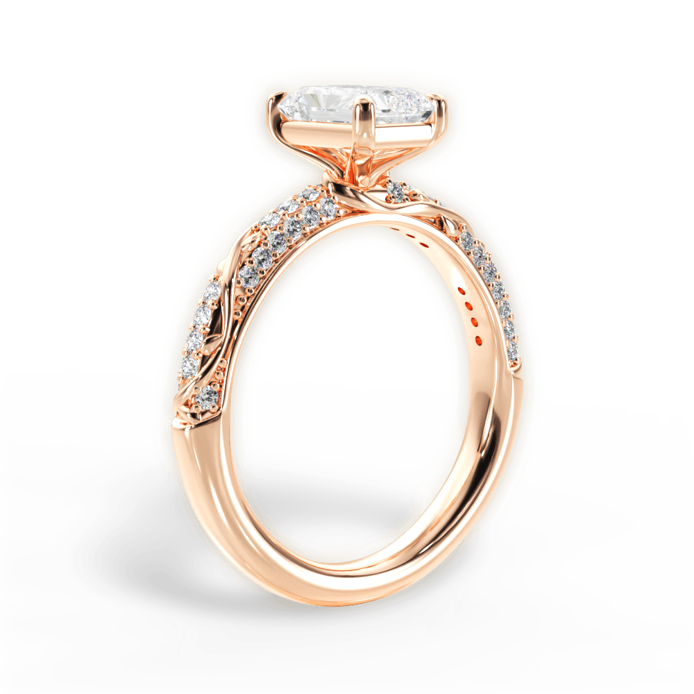 Gloria Radiant Cut Lab Grown Diamond 18Kt Rose Gold Engagement Ring - View 2