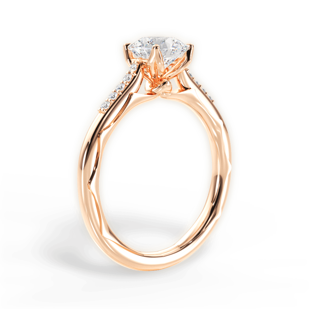 Christina Round Cut Lab Grown Diamond 18Kt Rose Gold Engagement Ring - View 2