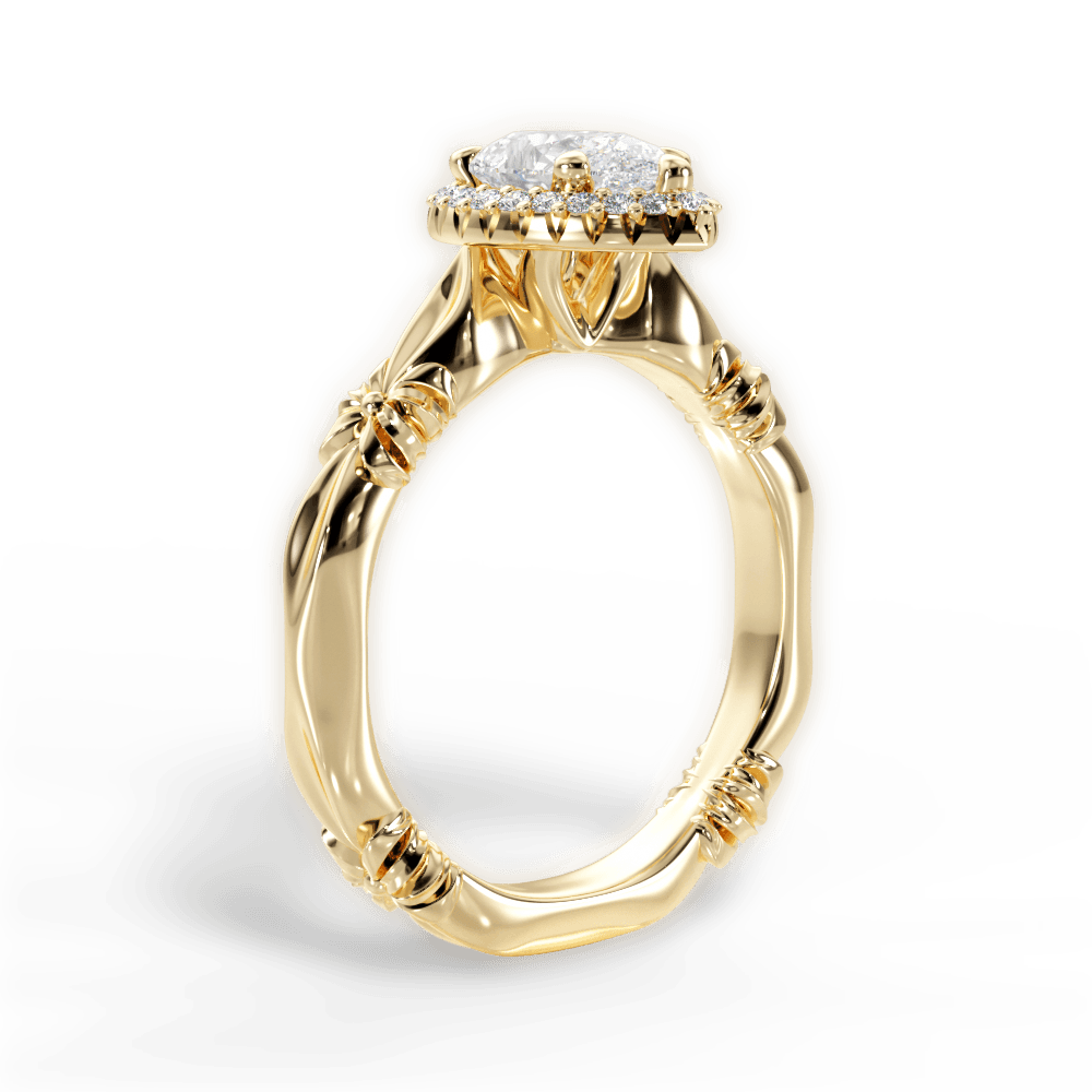 Erica Pear Cut Lab Grown Diamond 18Kt Yellow Gold Engagement Ring - View 3