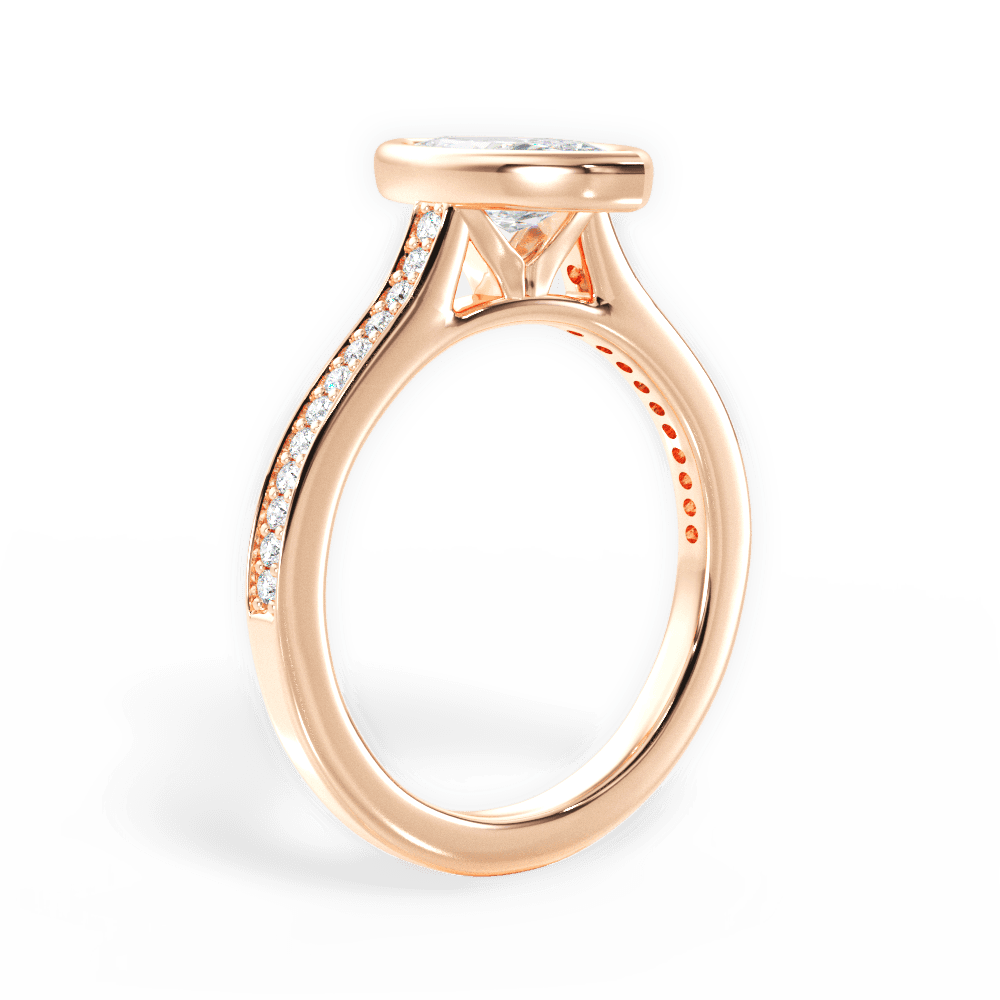 Deanna Marquise Cut Lab Grown Diamond 18Kt Rose Gold Engagement Ring - View 4