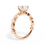 Edith Cushion Cut Lab Grown Diamond 18Kt Rose Gold Engagement Ring - View 2