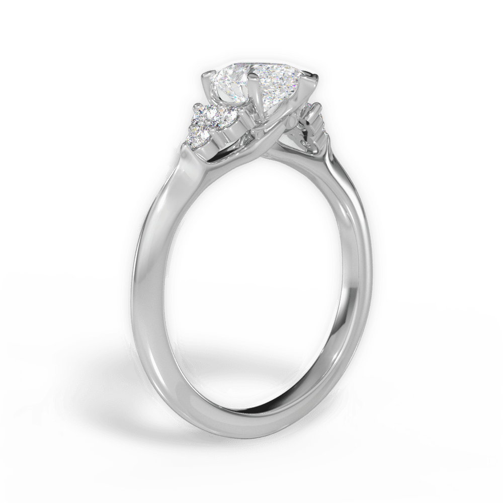 Celeste Pear Cut Lab Grown Diamond 18Kt White Gold Engagement Ring - View 3