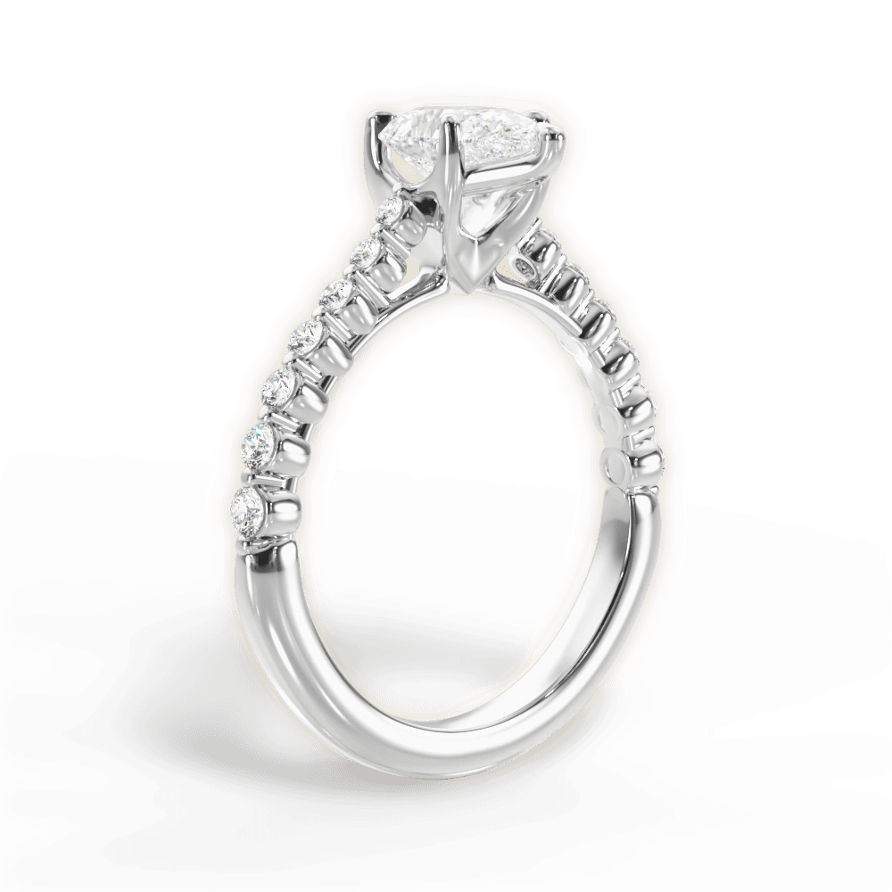 Dana Pear Cut Lab Grown Diamond 14Kt White Gold Engagement Ring - View 4
