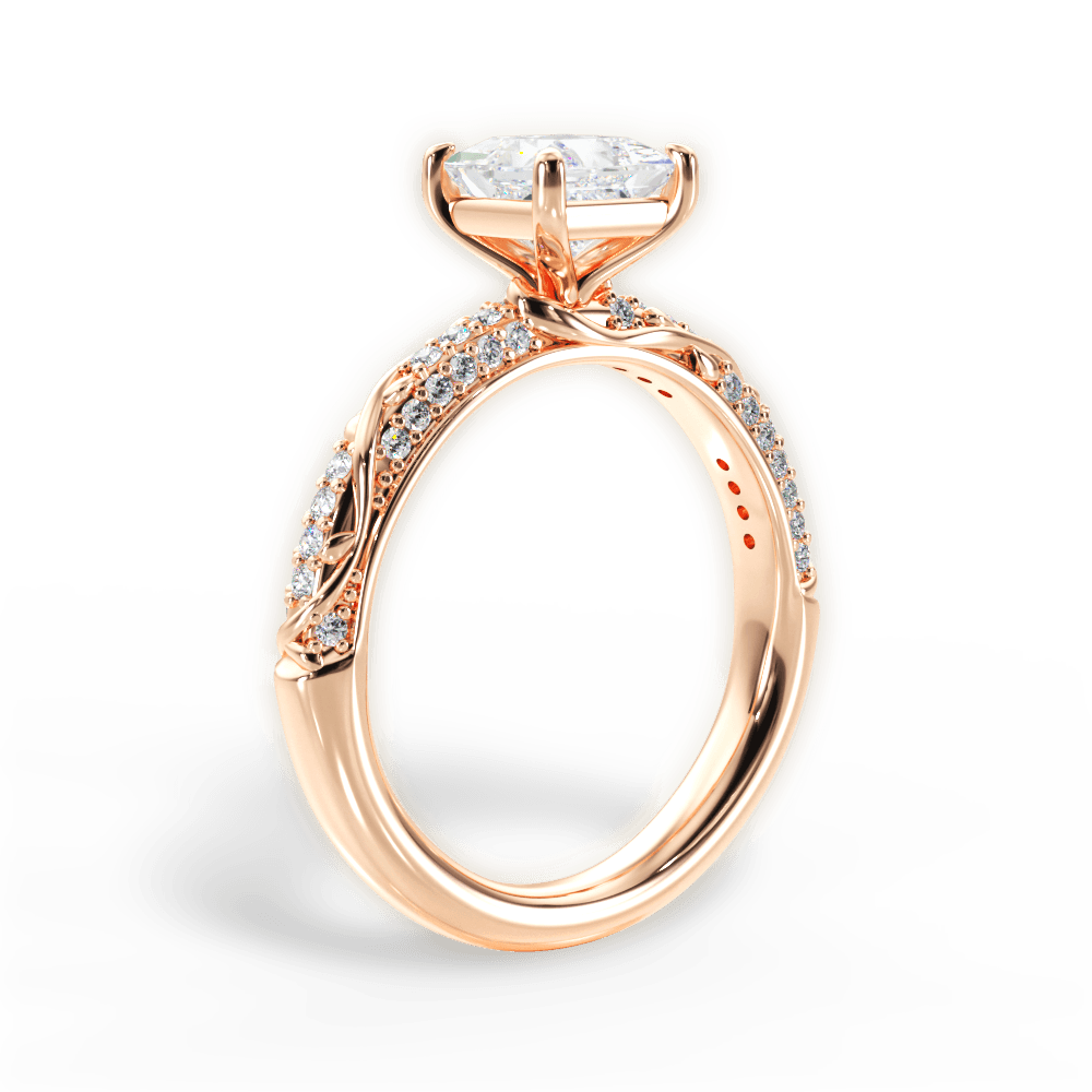 Gloria Princess Cut Lab Grown Diamond 18Kt Rose Gold Engagement Ring - View 4