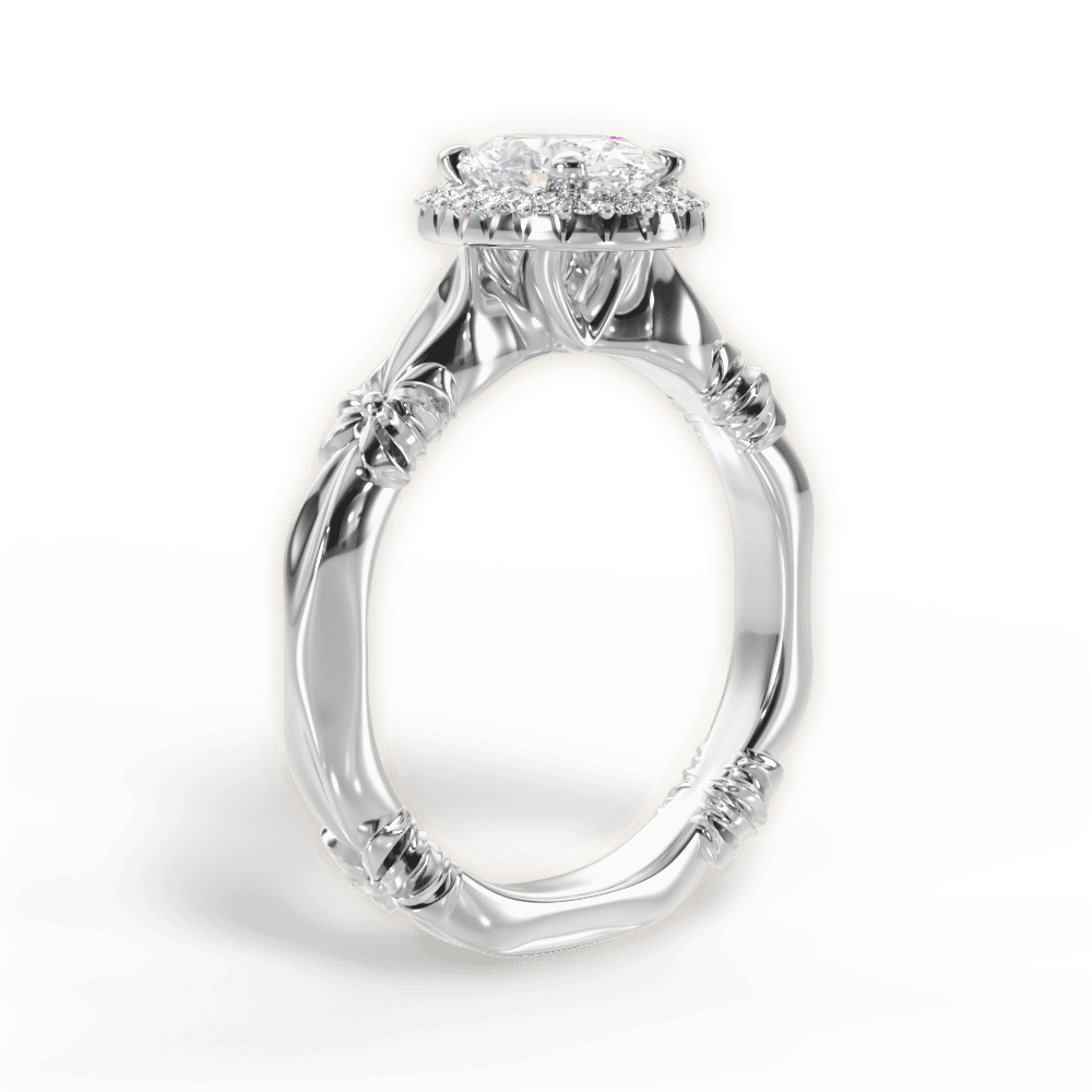 Erica Oval Cut Lab Grown Diamond 18Kt White Gold Engagement Ring - View 3