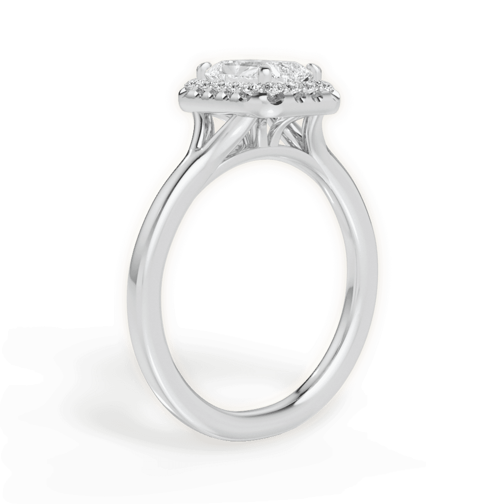 Geneva Radiant Cut Lab Grown Diamond Platinum Engagement Ring - View 2