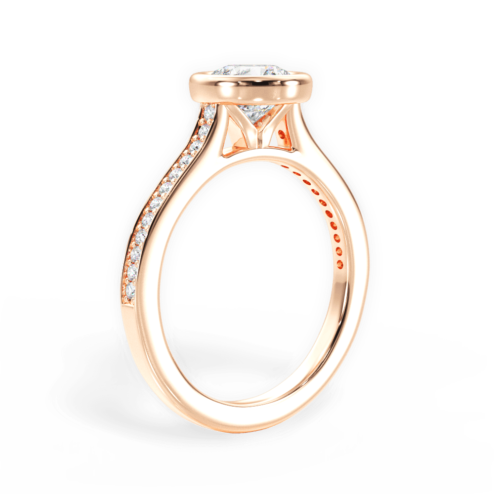 Deanna Round Cut Lab Grown Diamond 18Kt Rose Gold Engagement Ring - View 4
