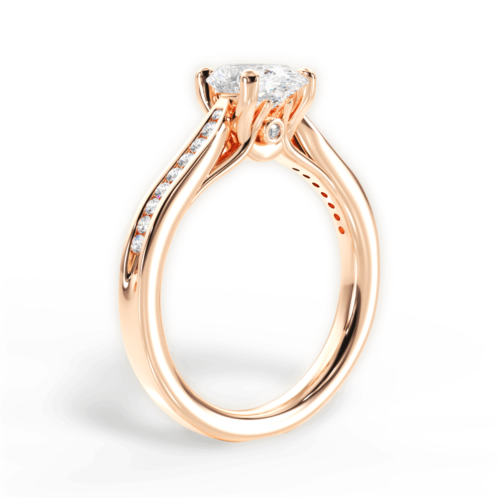 Elena Oval Cut Lab Grown Diamond 18Kt Rose Gold Engagement Ring - View 4