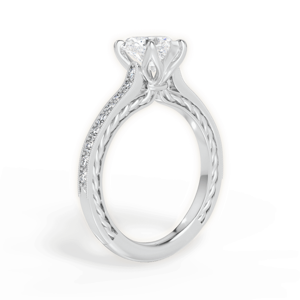 Gilda Heart Cut Lab Grown Diamond 14Kt White Gold Engagement Ring - View 3