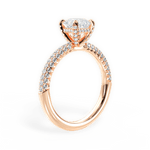 Lisa Asscher Cut Lab Grown Diamond 18Kt Rose Gold Engagement Ring - View 4