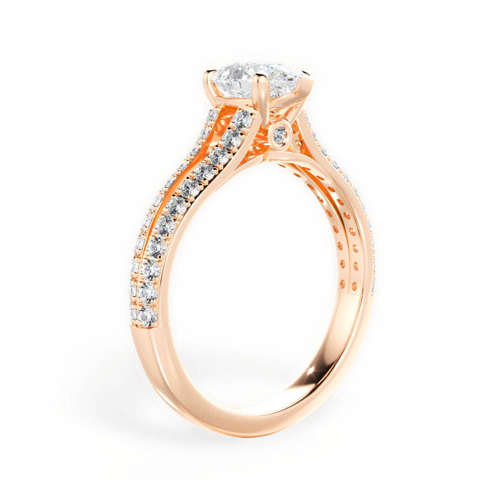 Kendra Pear Cut Lab Grown Diamond 18Kt Rose Gold Engagement Ring - View 4