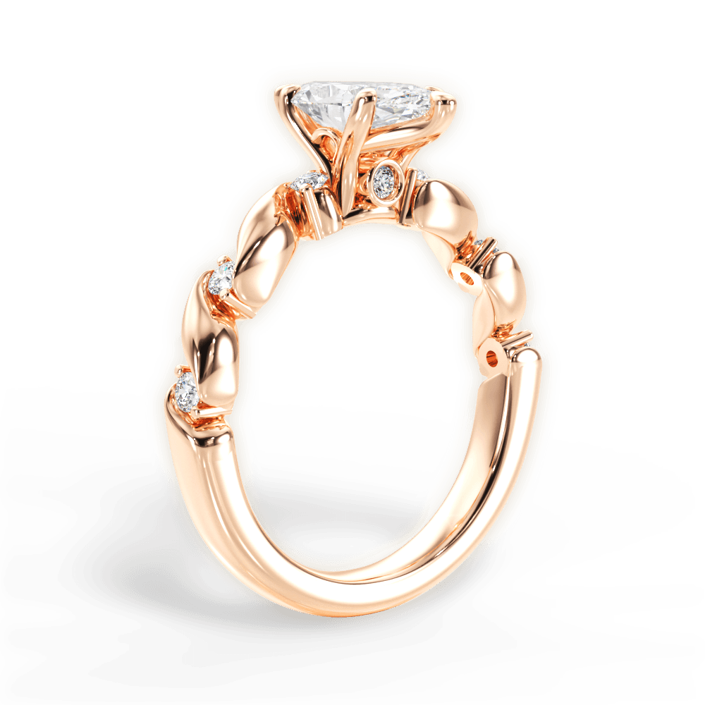 Emma Marquise Cut Lab Grown Diamond 18Kt Rose Gold Engagement Ring - View 2