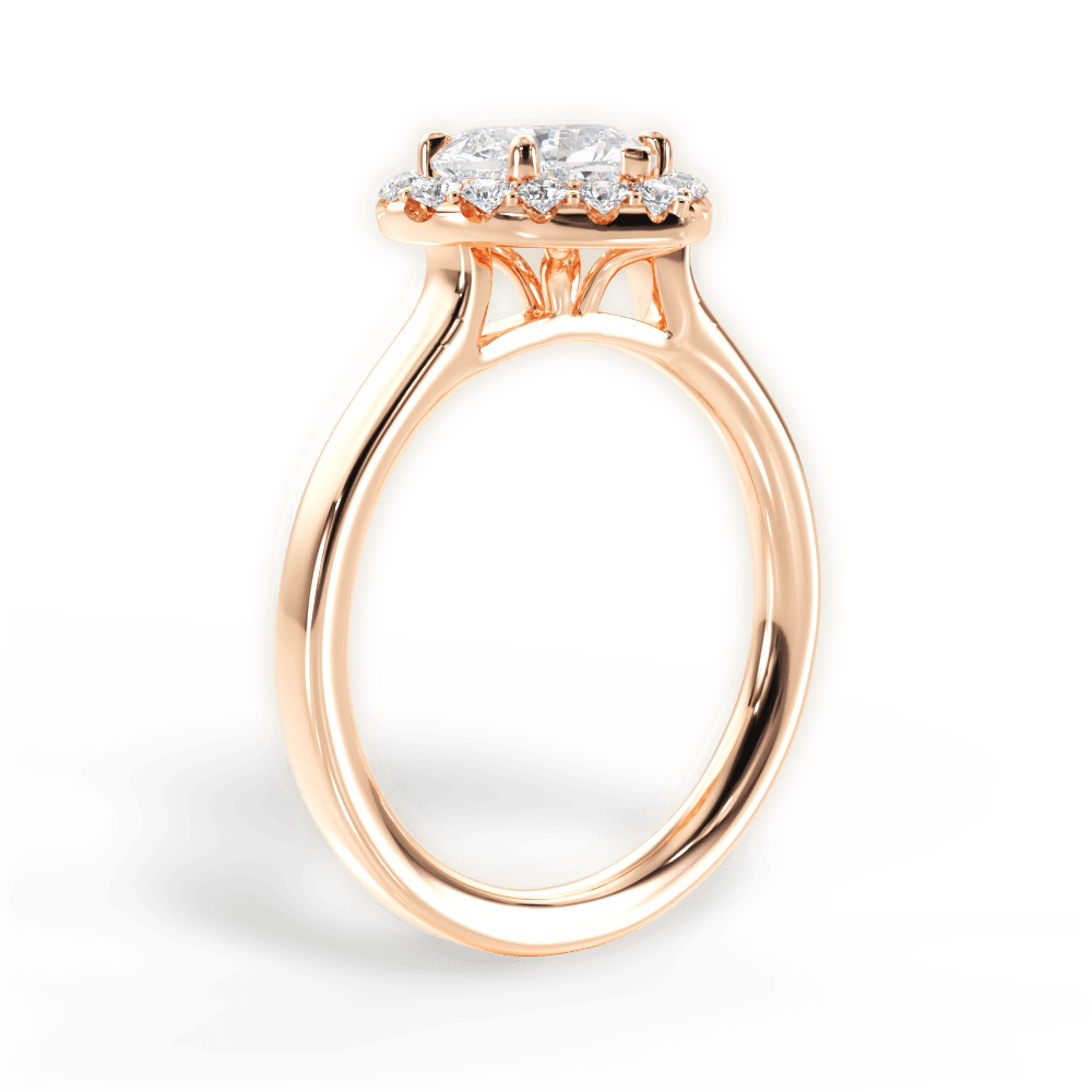 Fiona Heart Cut Lab Grown Diamond 18Kt Rose Gold Engagement Ring - View 4