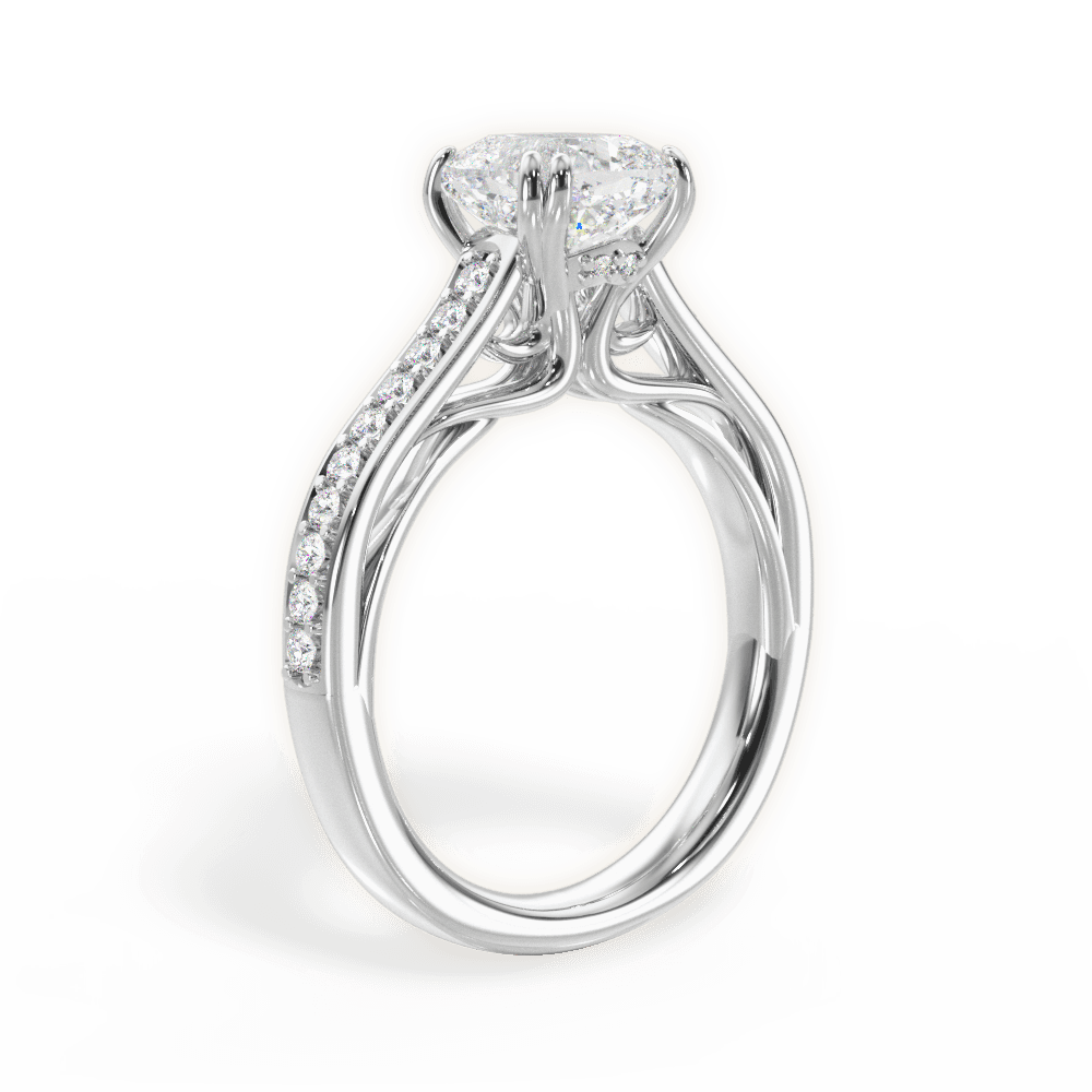 Deborah Cushion Cut Lab Grown Diamond 14Kt White Gold Engagement Ring - View 2