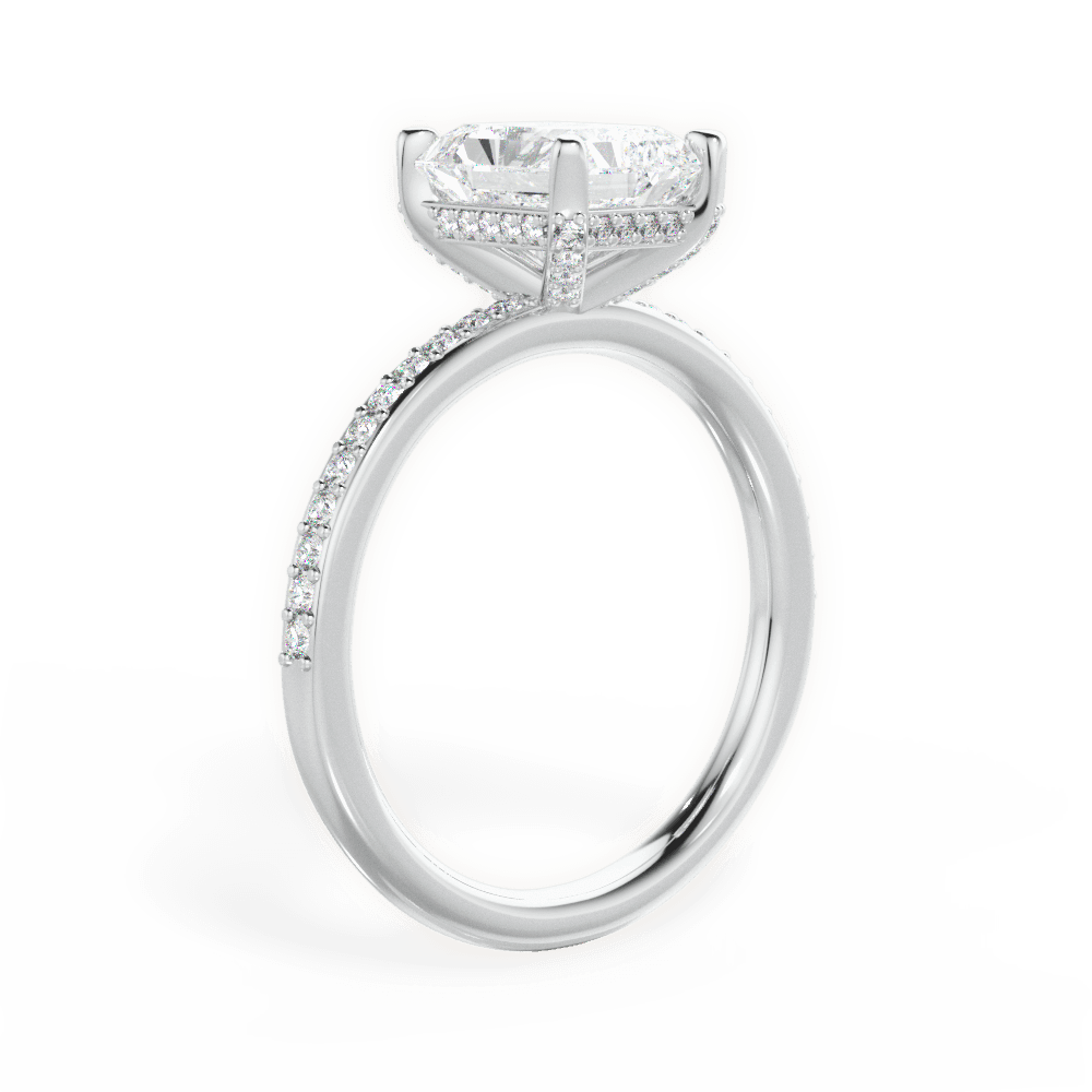 Janice Radiant Cut Lab Grown Diamond 18Kt White Gold Engagement Ring - View 4