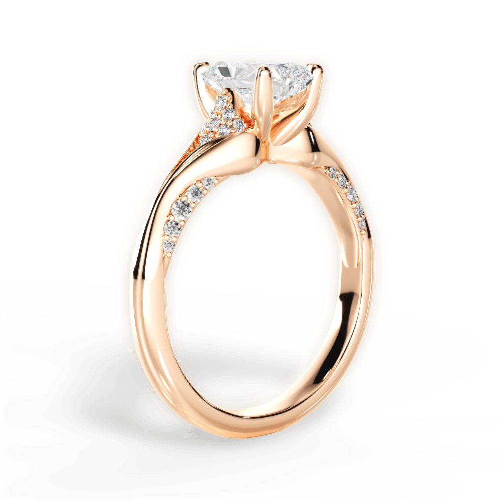Isabel Radiant Cut Lab Grown Diamond 18Kt Rose Gold Engagement Ring - View 2