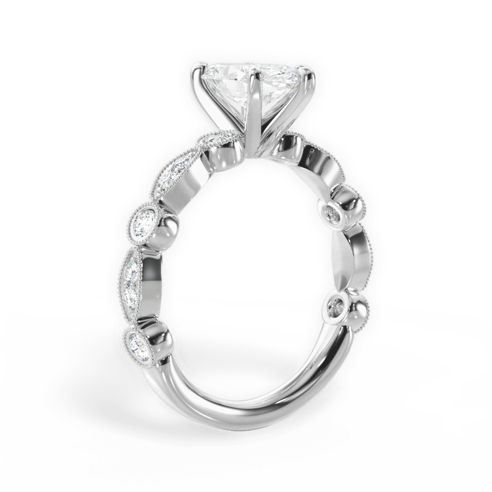 Edith Marquise Cut Lab Grown Diamond 18Kt White Gold Engagement Ring - View 4