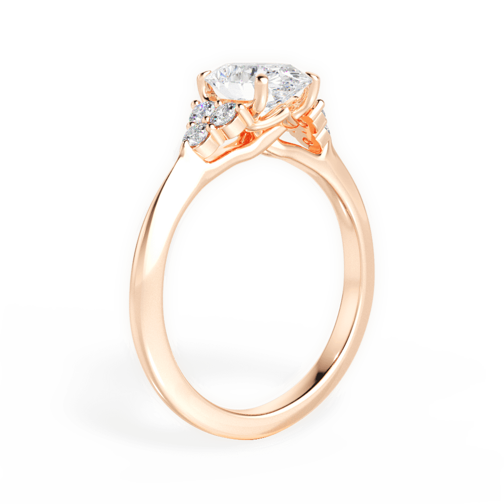 Celeste Oval Cut Lab Grown Diamond 18Kt Rose Gold Engagement Ring - View 3
