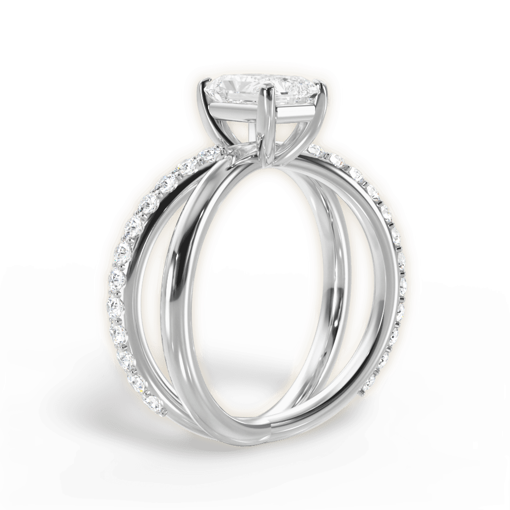Jennifer Radiant Cut Lab Grown Diamond 14Kt White Gold Engagement Ring - View 2