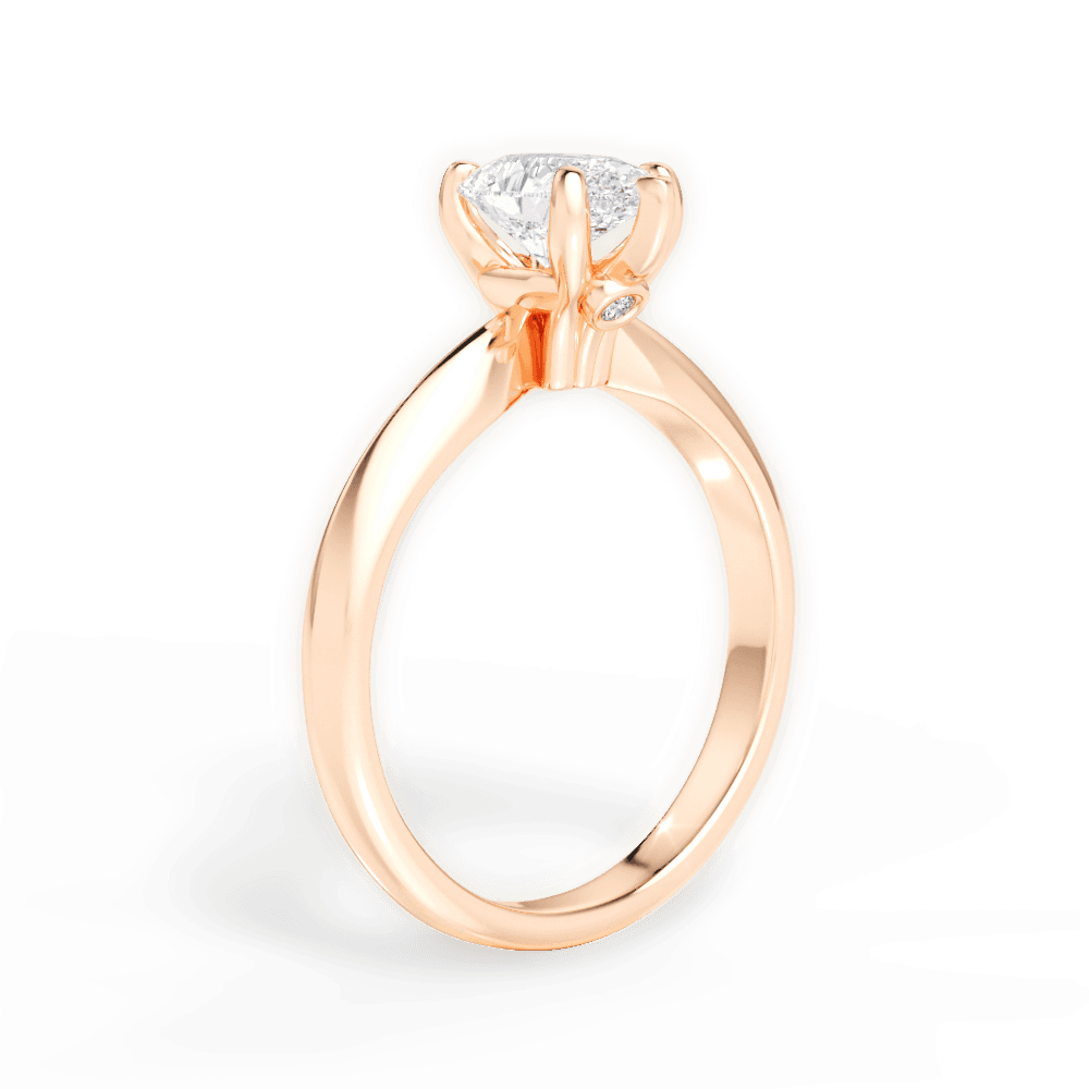 Diana Pear Cut Lab Grown Diamond 18Kt Rose Gold Engagement Ring - View 2