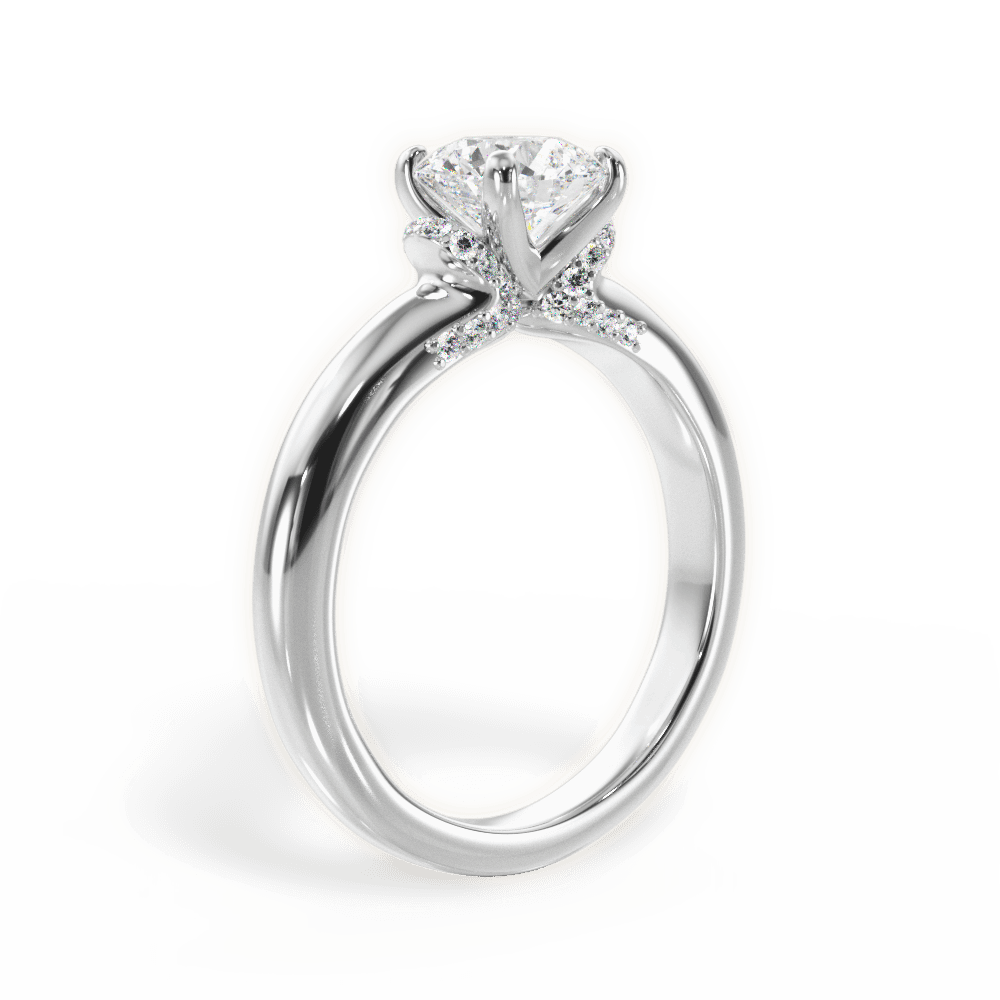 Florence Round Cut Lab Grown Diamond 18Kt White Gold Engagement Ring - View 4
