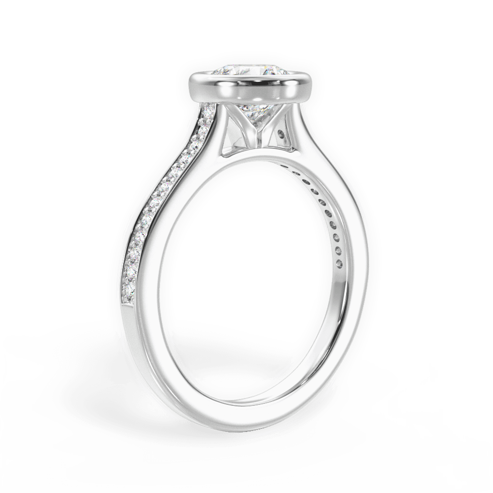 Deanna Round Cut Lab Grown Diamond Platinum Engagement Ring - View 3