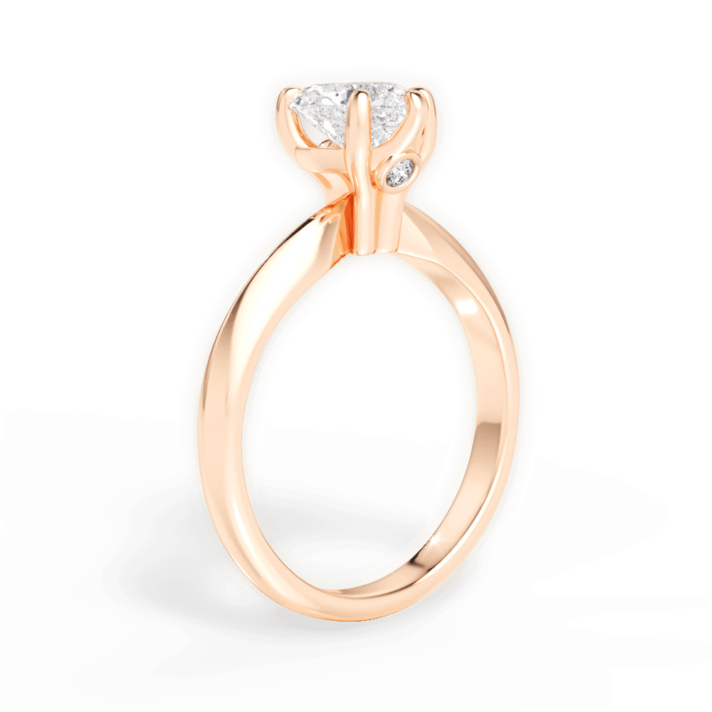 Diana Heart Cut Lab Grown Diamond 18Kt Rose Gold Engagement Ring - View 3