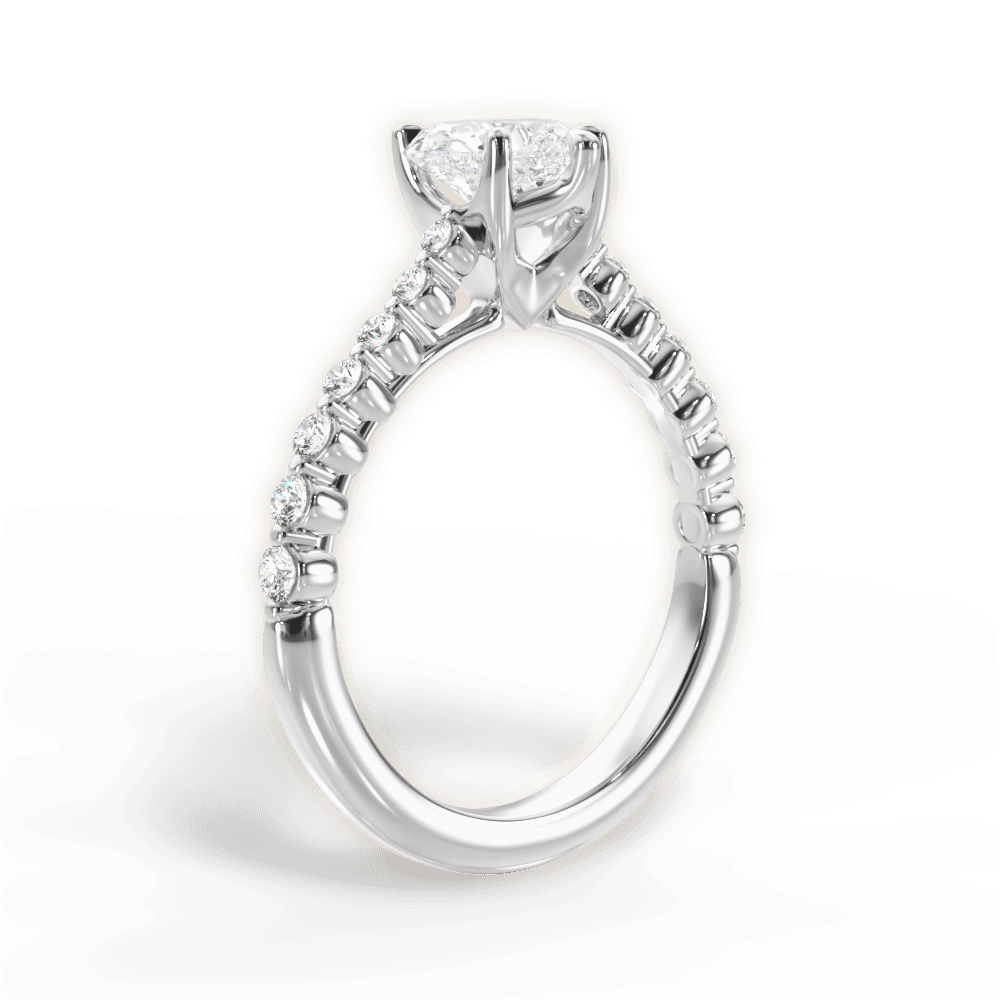 Dana Heart Cut Lab Grown Diamond 14Kt White Gold Engagement Ring - View 3