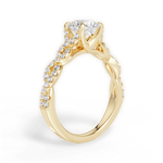 Justine Round Cut Lab Grown Diamond 18Kt Yellow Gold Engagement Ring - View 3