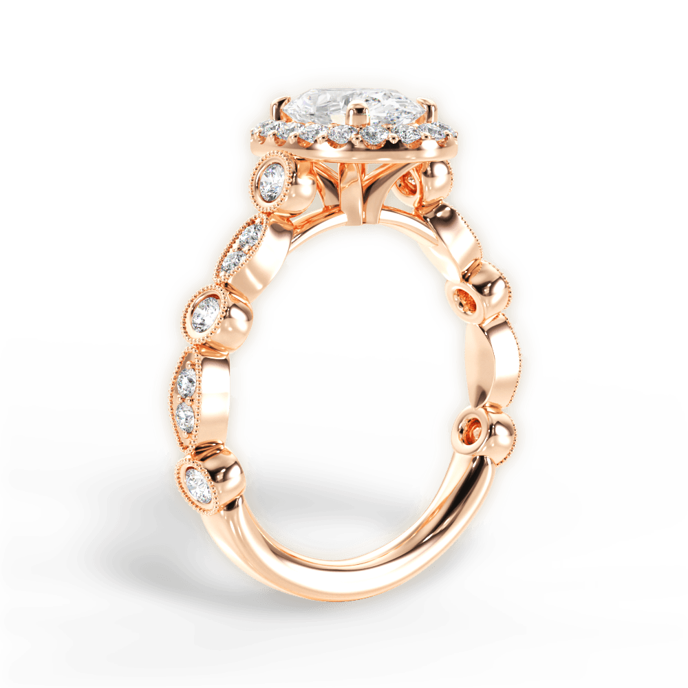Irene Oval Cut Lab Grown Diamond 18Kt Rose Gold Engagement Ring - View 4