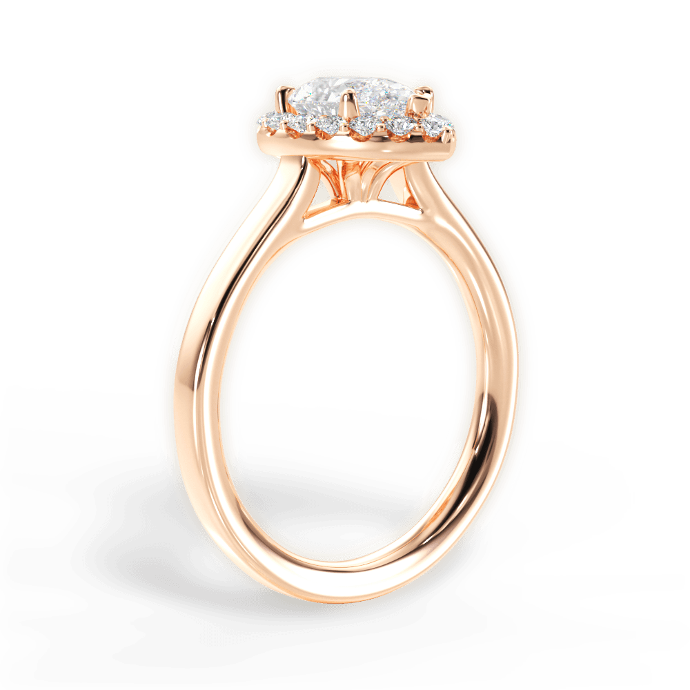 Fiona Pear Cut Lab Grown Diamond 18Kt Rose Gold Engagement Ring - View 4