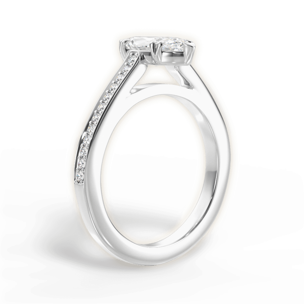 Denise Marquise Cut Lab Grown Diamond 14Kt White Gold Engagement Ring - View 2