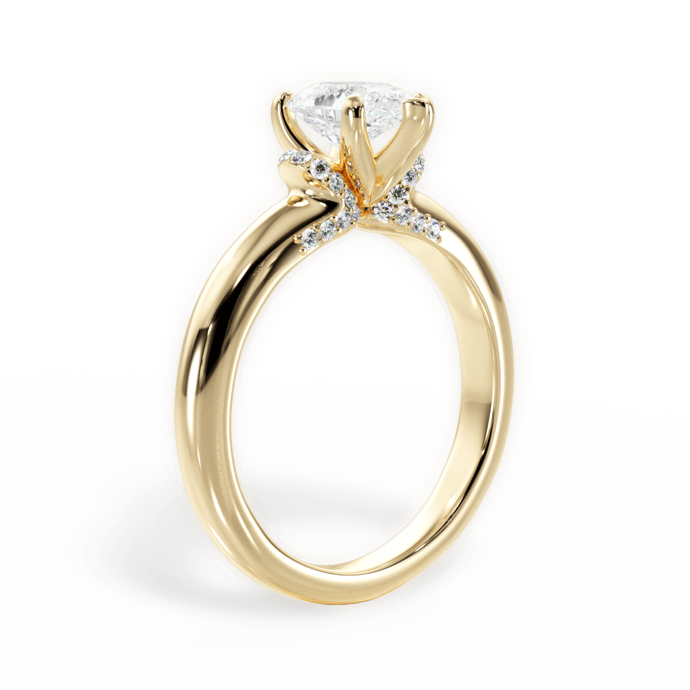 Florence Pear Cut Lab Grown Diamond 18Kt Yellow Gold Engagement Ring - View 4