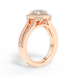 Mackenzie Asscher Cut Lab Grown Diamond 18Kt Rose Gold Engagement Ring - View 4