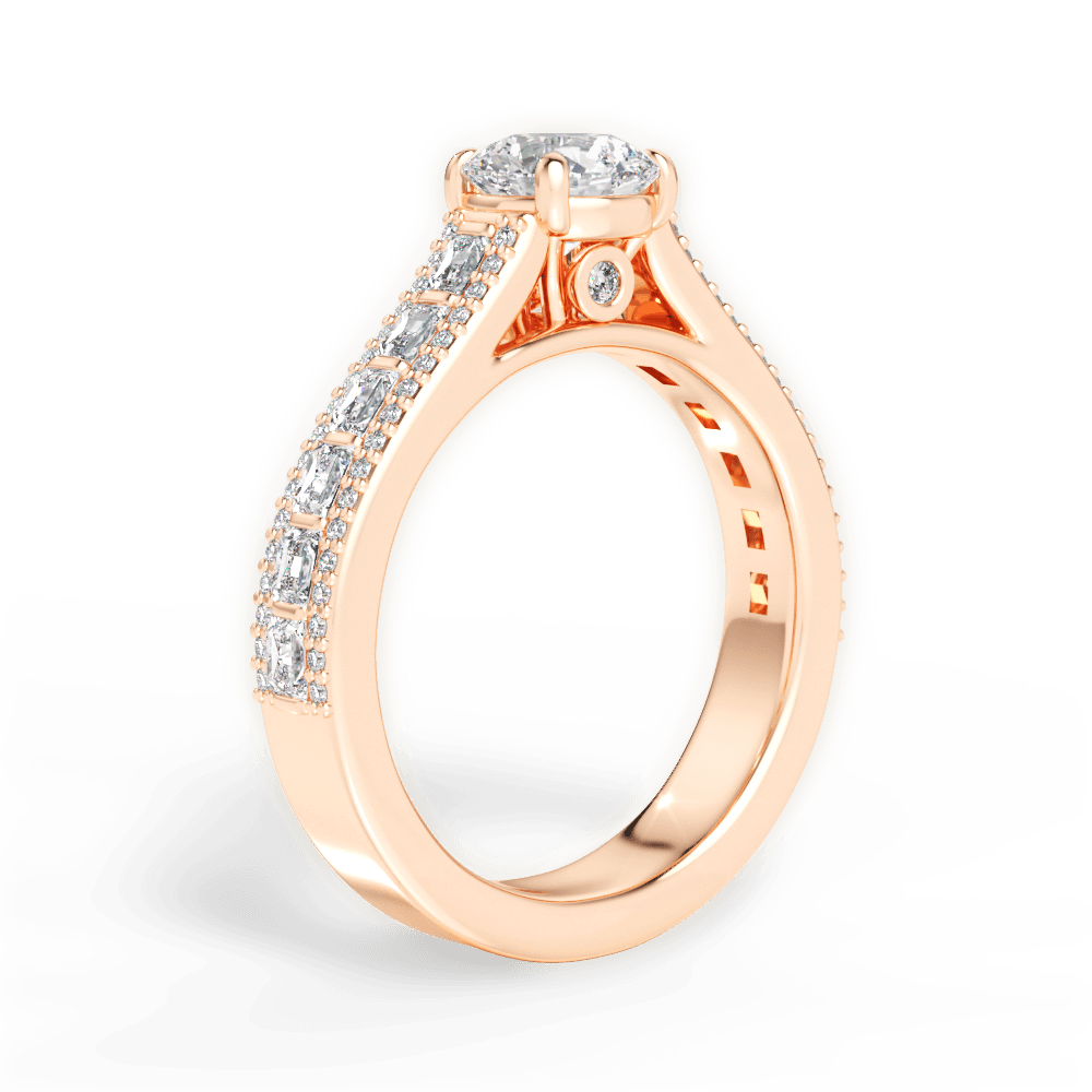 Lynn Round Cut Lab Grown Diamond 18Kt Rose Gold Engagement Ring - View 4