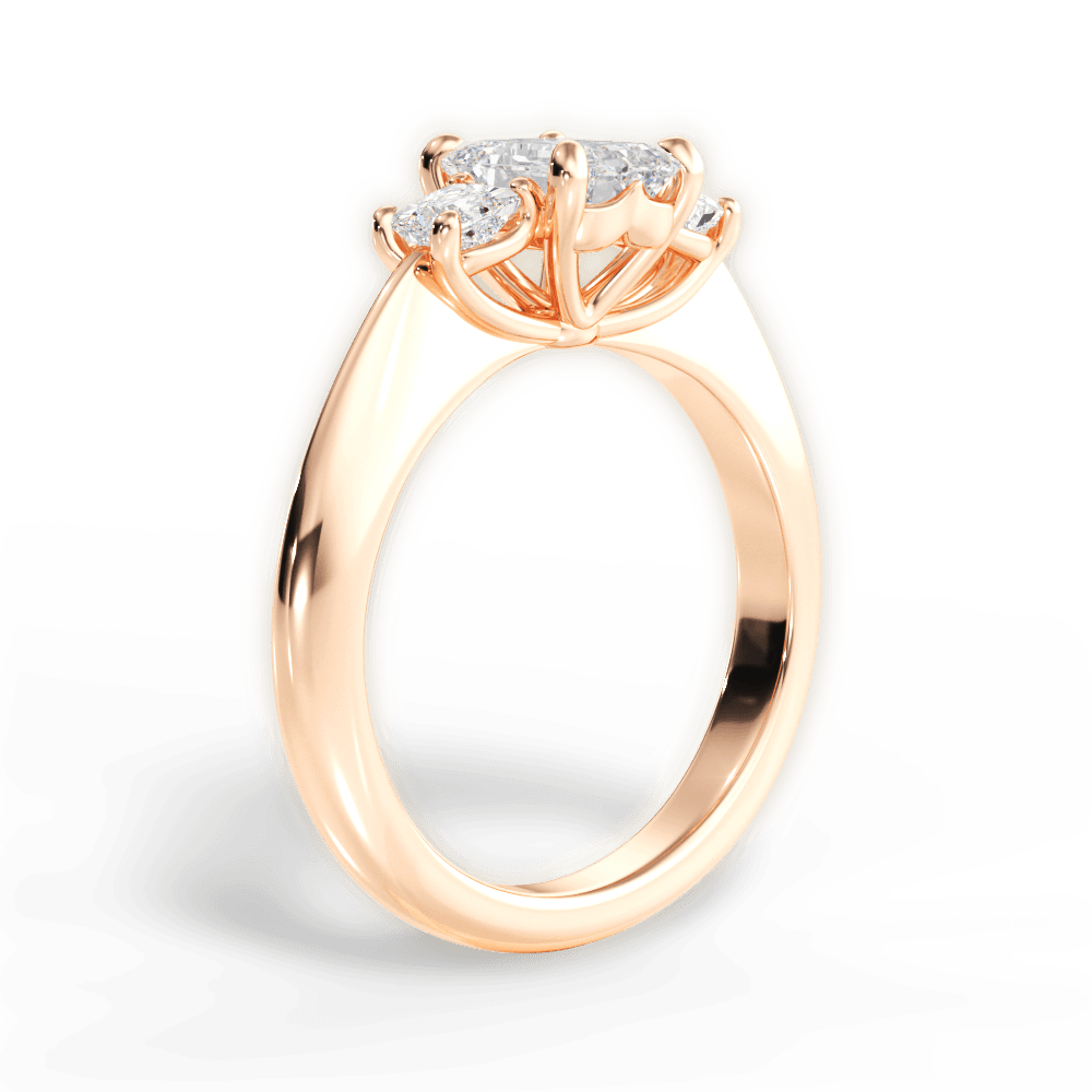 Dorothy Emerald Cut Lab Grown Diamond 18Kt Rose Gold Engagement Ring - View 4