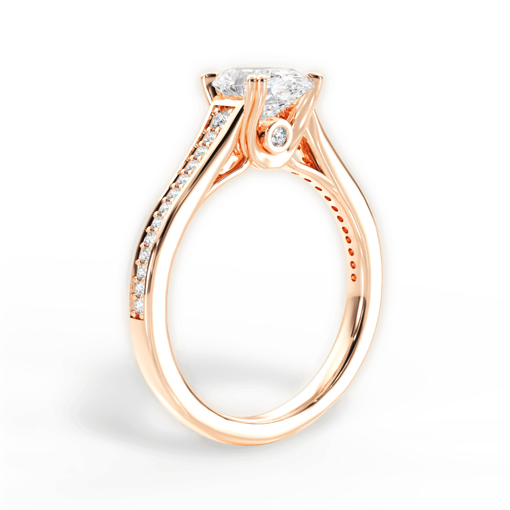 Delia Oval Cut Lab Grown Diamond 18Kt Rose Gold Engagement Ring - View 4