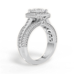 Madison Princess Cut Lab Grown Diamond 18Kt White Gold Engagement Ring - View 4