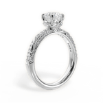 Josephine Round Cut Lab Grown Diamond 14Kt White Gold Engagement Ring - View 3