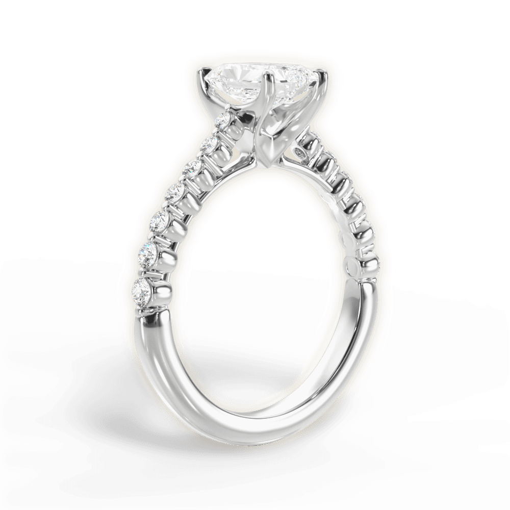 Dana Radiant Cut Lab Grown Diamond 14Kt White Gold Engagement Ring - View 2