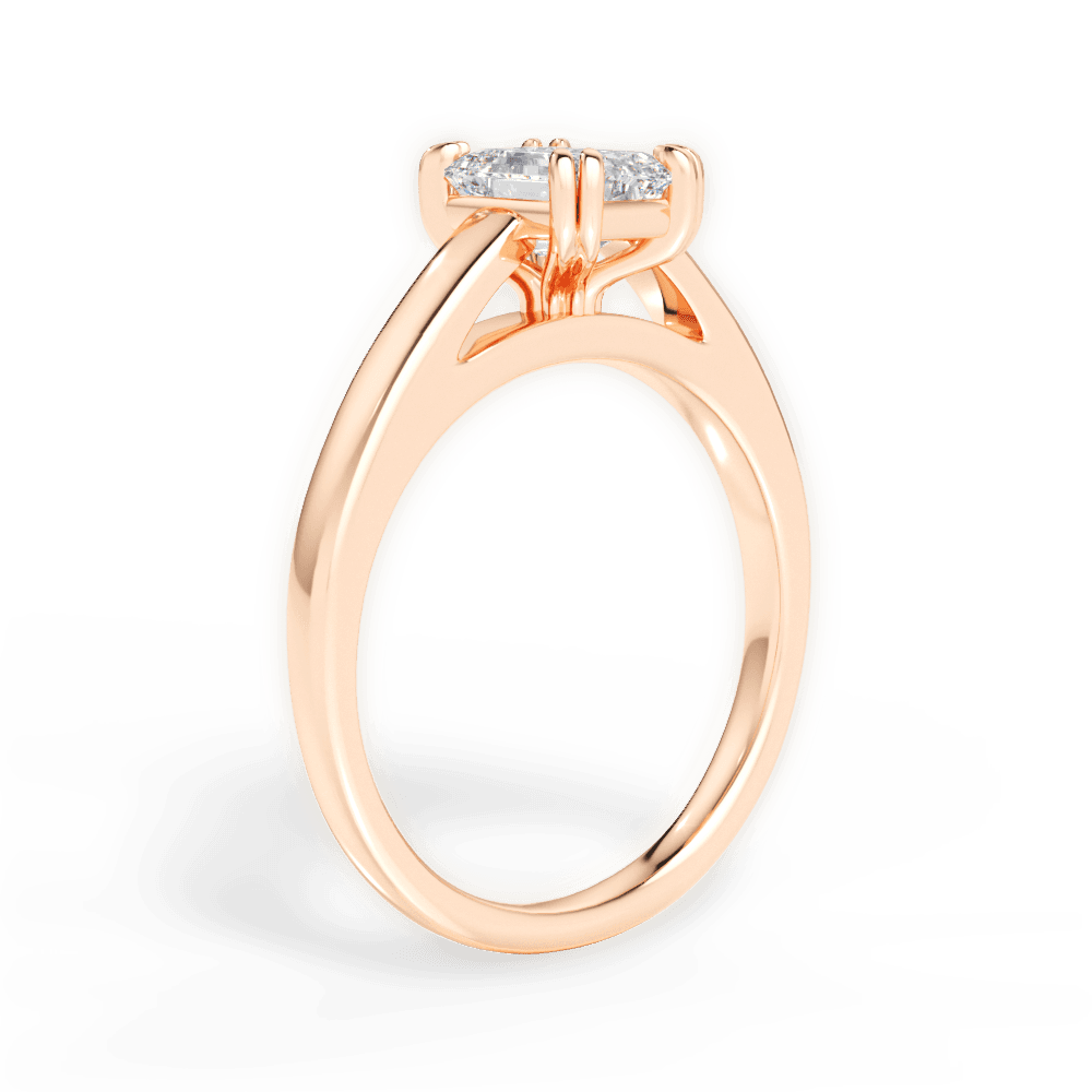 Courtney Emerald Cut Lab Grown Diamond 18Kt Rose Gold Engagement Ring - View 4