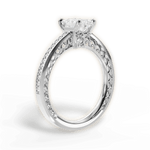 Donna Emerald Cut Lab Grown Diamond Platinum Engagement Ring - View 3