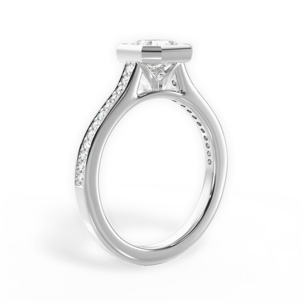 Deanna Asscher Cut Lab Grown Diamond 14Kt White Gold Engagement Ring - View 2