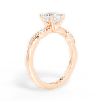Charlotte Cushion Cut Lab Grown Diamond 18Kt Rose Gold Engagement Ring - View 4