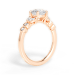 Evelyn Round Cut Lab Grown Diamond 18Kt Rose Gold Engagement Ring - View 3