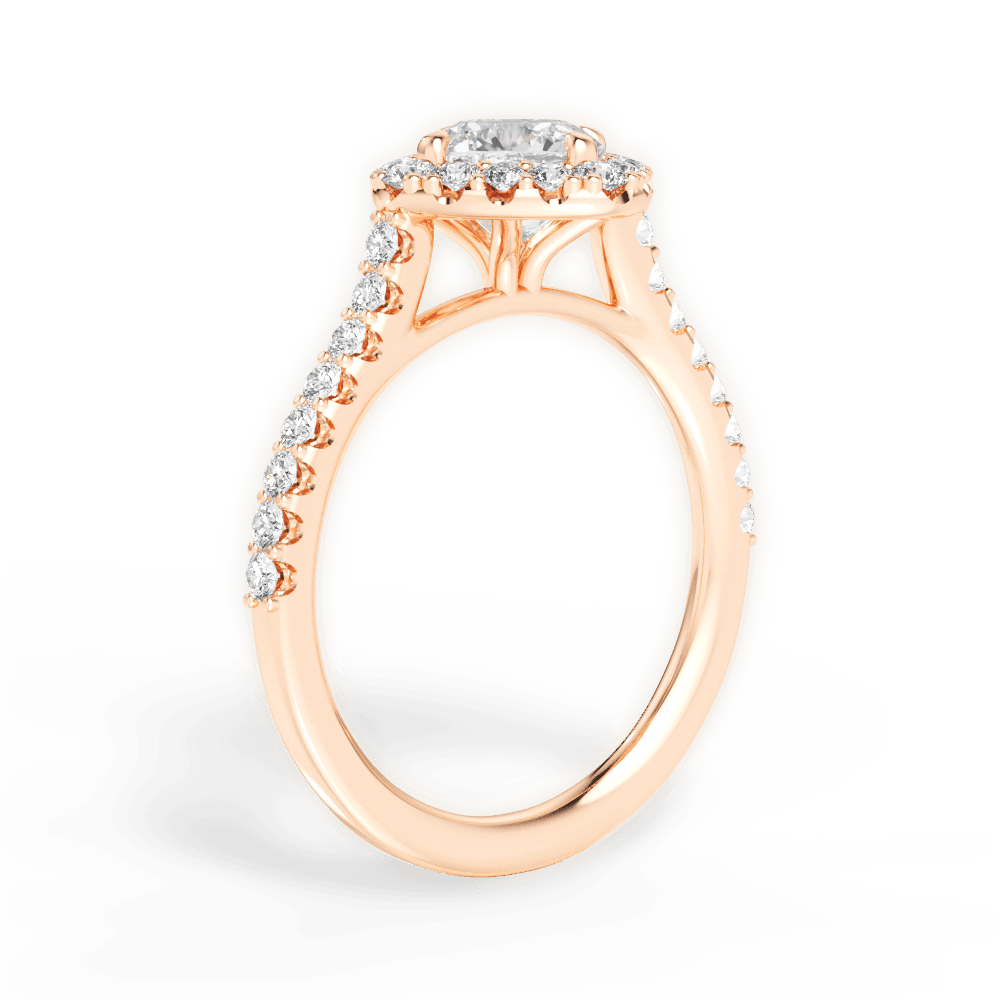 Jackie Cushion Cut Lab Grown Diamond 18Kt Rose Gold Engagement Ring - View 4