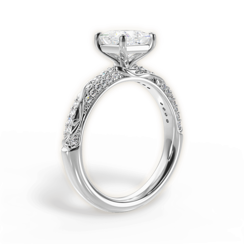 Gloria Princess Cut Lab Grown Diamond 14Kt White Gold Engagement Ring - View 2
