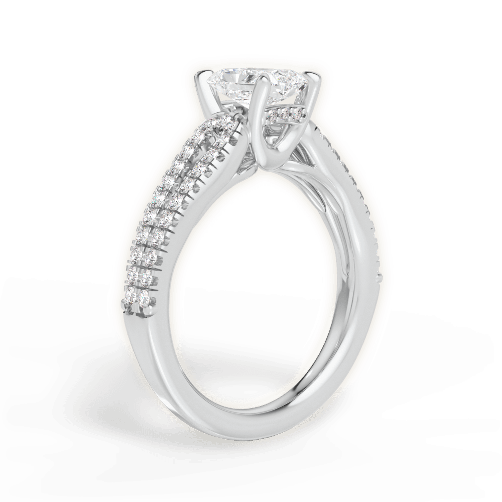 Jessica Radiant Cut Lab Grown Diamond Platinum Engagement Ring - View 3