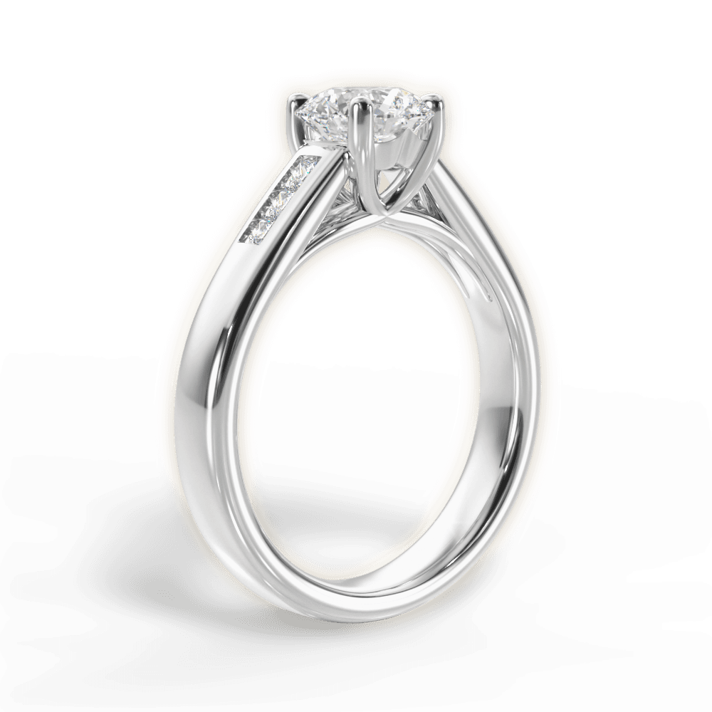 Brittany Round Cut Lab Grown Diamond 18Kt White Gold Engagement Ring - View 2